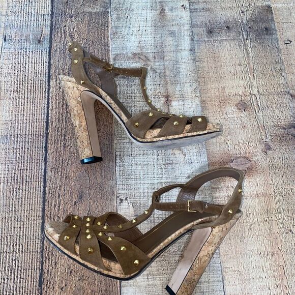 Gucci Women's Jacquelyne Studs Suede Platform Sandal - Picture 10 of 16